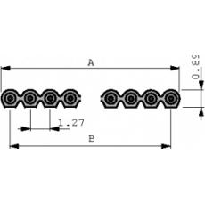 Кабель плоский  10жил  10xAWG 28 тип 191-2801-110 шаг 1,27мм  155-66-013 Amphenol