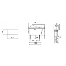 7020.Клавишный переключатель IRS-101-3C 15А 250 В on-off 