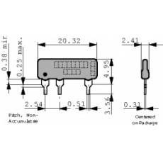 Резисторная сборка SIL 4.7 kOhm +/-2 % L083S472LF BI Technologies
