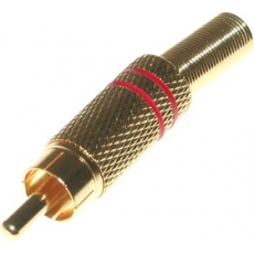 RP-219G Штекер RCA (зол.) красный под пайку