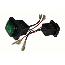 7007.Клавишный переключатель влагозащищенный FILN 16A 250V on-of  4 контакта с подсветкой зеленый