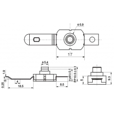 Кнопка PBS101C395 1.5A 250V ON-OFF с фиксацией