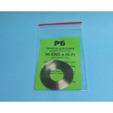 Припой Soft Solders SN96A для Hi-Fi аппаратуры  Ø 1мм Sn96% Ag4% Tпл=221C спираль 1м 