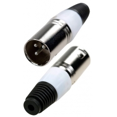 Разъем XLR 3-pin вилка на кабель цвет белый