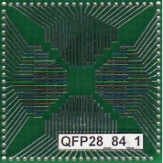 Макетная плата двухсторонняя мет.отв  QFP28_84_1  60 x 60 мм.
