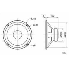 Громкоговорители, колонки W 250 8ohm 130W, №130-40-177 Visaton