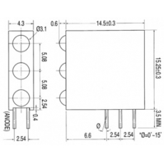 СИД на печатную плату 3 мм круглый красный A764B/3SUR/S530-A2 Everlight