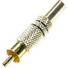RP-219G Штекер RCA (зол.) черный под пайку