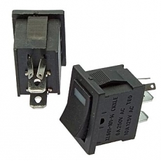 7045.Клавишный переключатель  MIRS-101-3 6А 250В on-off + Red Led 1.8V