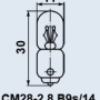 Лампа накаливания: СМ28-2.8 (байонет ц.B9S/14)