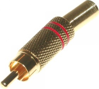 RP-219G Штекер RCA (зол.) красный под пайку