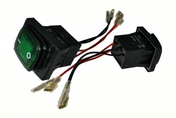 7007.Клавишный переключатель влагозащищенный FILN 16A 250V on-of  4 контакта с подсветкой зеленый