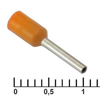 Кабельн. наконечник изолир. оранж  Е0508  d=1мм L-8мм
