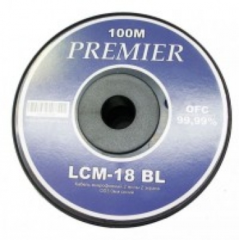 Кабель PREMIER LCM-18BL микрофонный Ø 3mm 2жилы 2 экрана стерео синий