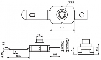 Кнопка PBS101C395 1.5A 250V ON-OFF с фиксацией