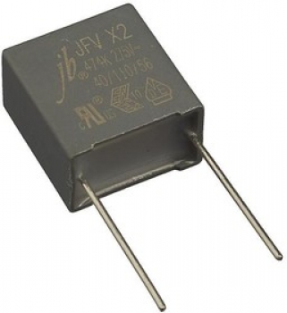  Конденсатор X2-MKP 0,47uF 275V (±10%) P:15mm JFV0A1474K150000B JB