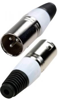 Разъем XLR 3-pin вилка на кабель цвет белый