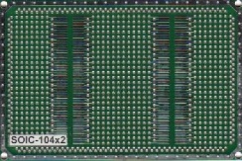 Макетная плата двусторонняя мет.отв. SOIC_104x2 120 x 80 мм. шаг 2,54мм