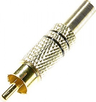 RP-219G Штекер RCA (зол.) черный под пайку