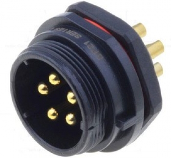 Разъем промышленный SP2112/P5 вилка на блок 30А 500В 5pin IP68 WEIPU