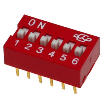 DIP переключатель  SWD1-6 шаг 2,54мм