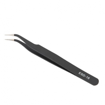 Пинцет прецизионный антистатический не магнитный угловой ESD-15 TWEEZERS 