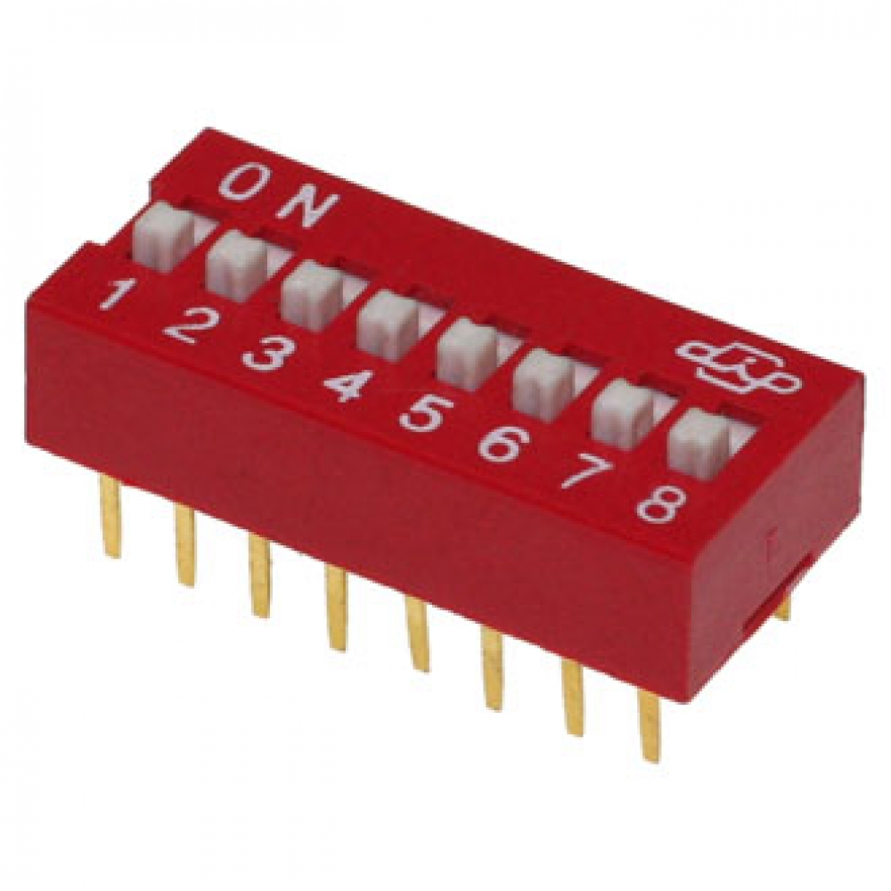 DIP переключатель  SWD1-8 шаг 2,54мм
