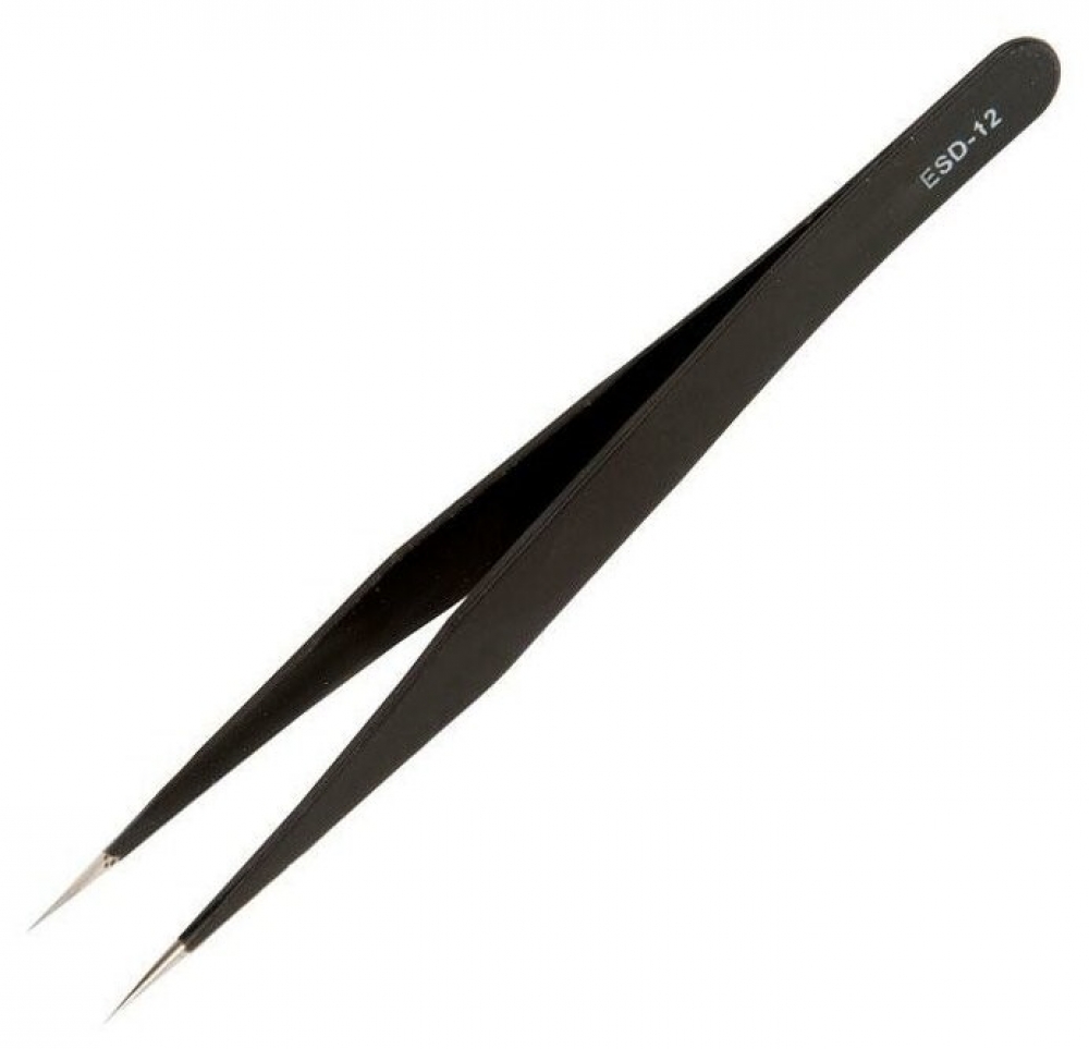 Пинцет ESD-12 TWEEZERS 135мм высокоточный прямой острый из не магнитной стали
