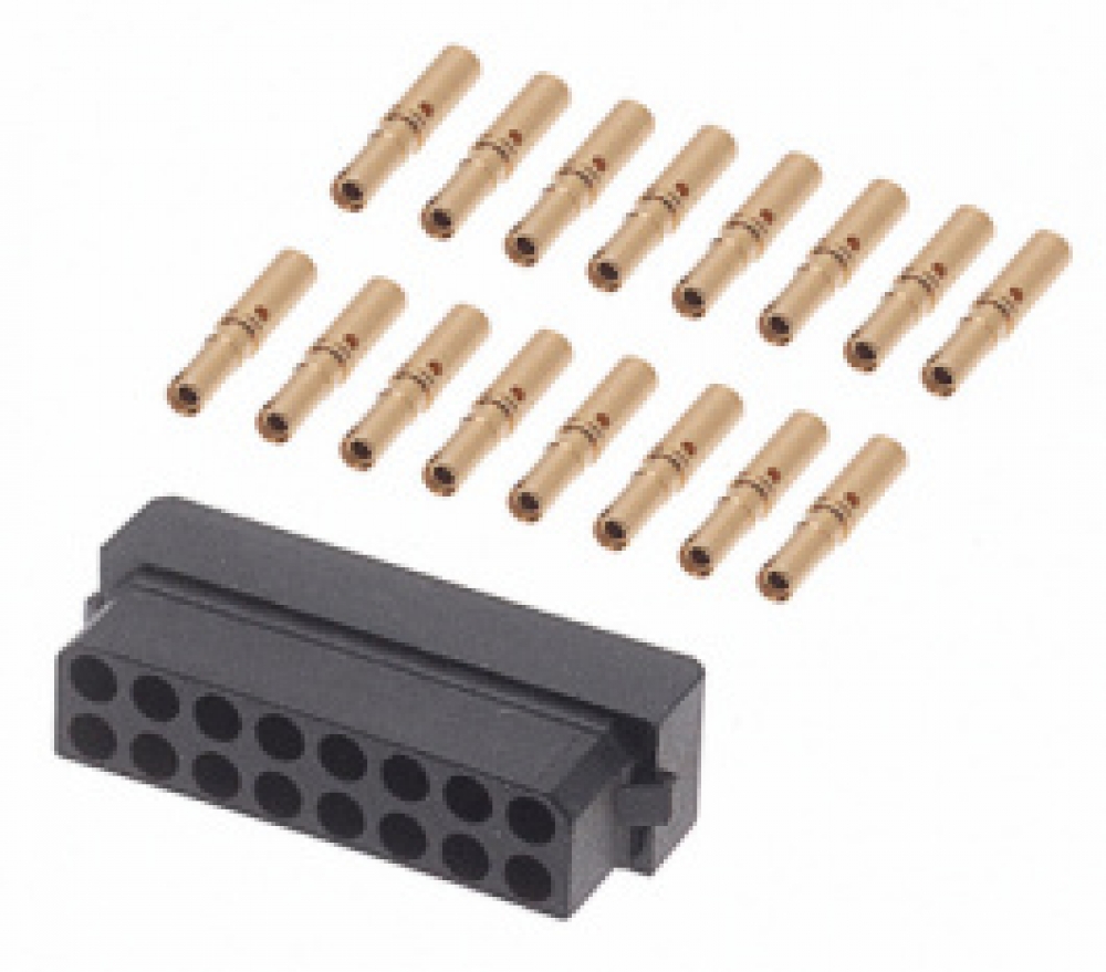 Разъем, прямой, двухрядный Число полюсов 2x8, Harwin M80-8881605