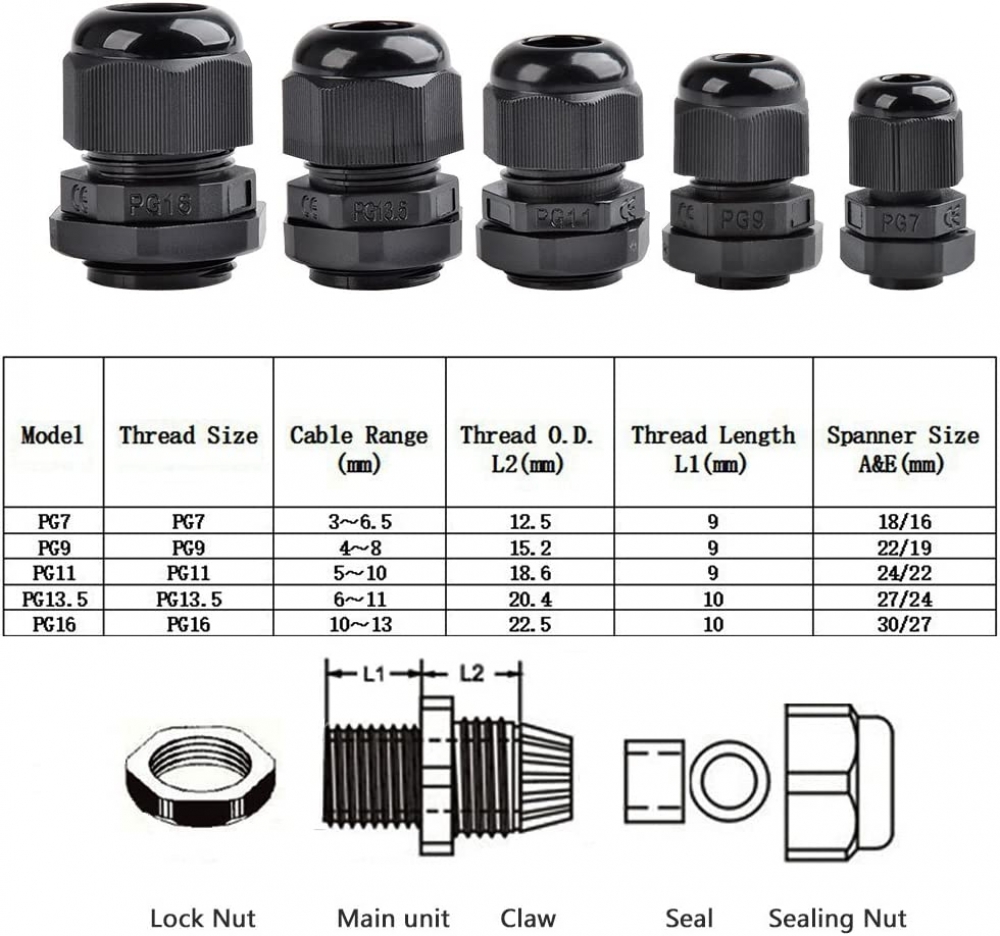 Кабельный ввод PG9 черный KLS8-0607-PG-09-B2 KLS Electronic Co.LTD