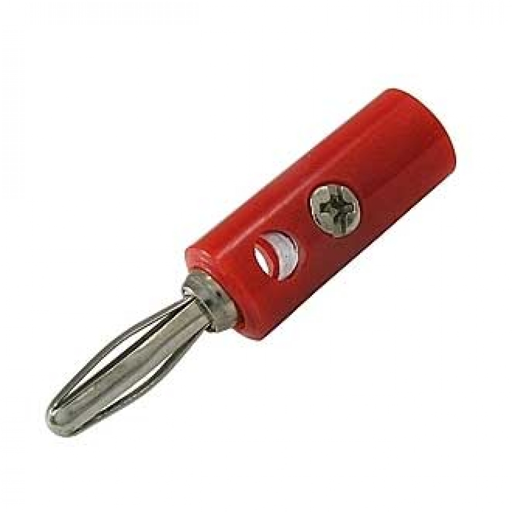 Лабораторный штекер питания (Banana plug) 10-0069 a AL 30VAC 60VDC 19A red