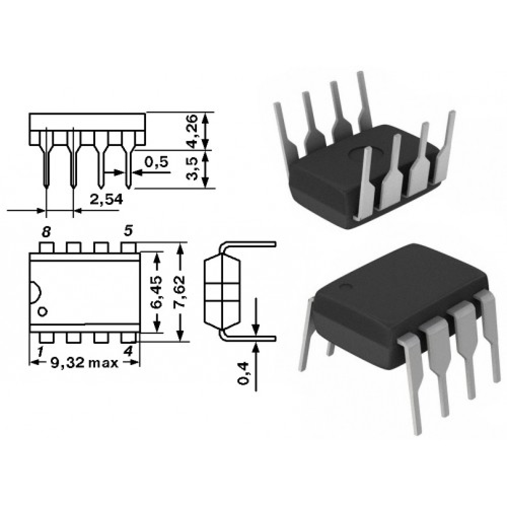 Микросхема AT24C04B-PU/AT/DIP8/ Atmel последовательная энергонезависимая память