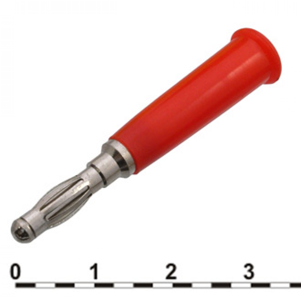 Лабораторный штекер питания (Banana plug) 10-0068 b 30VAC 60VDC 10A red