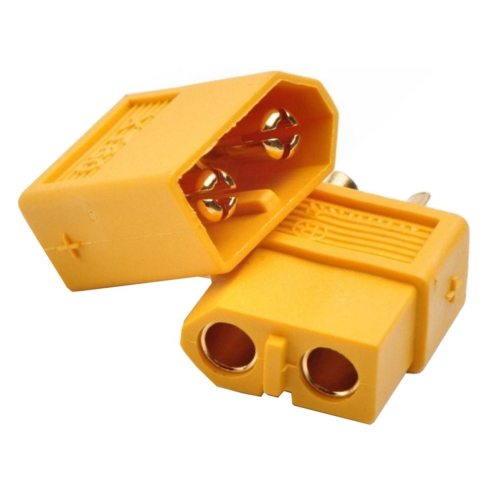Разъем питания XT-60-F  DC 2-pin шаг 7,2мм  розетка на кабель 30А 500В