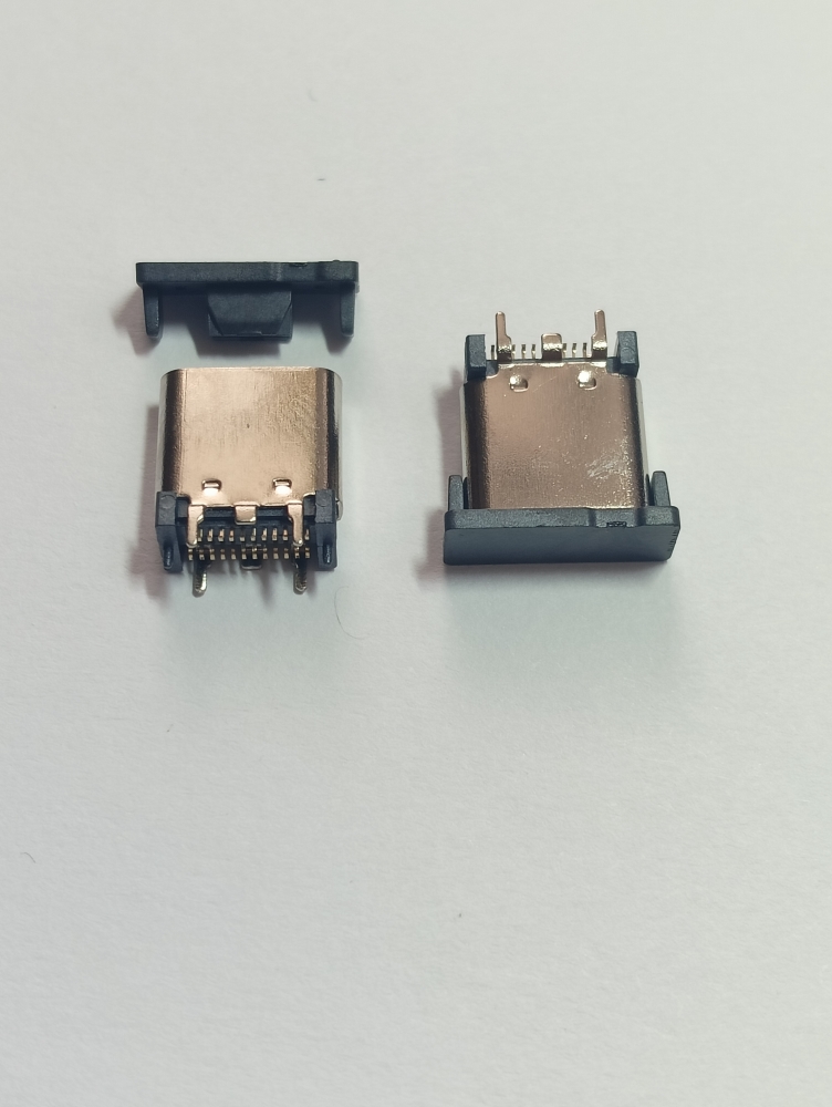 Разъем USB 3.1 TYPE-C-24FS1 розетка на плату вертикальная, контакты smd, крепления dip