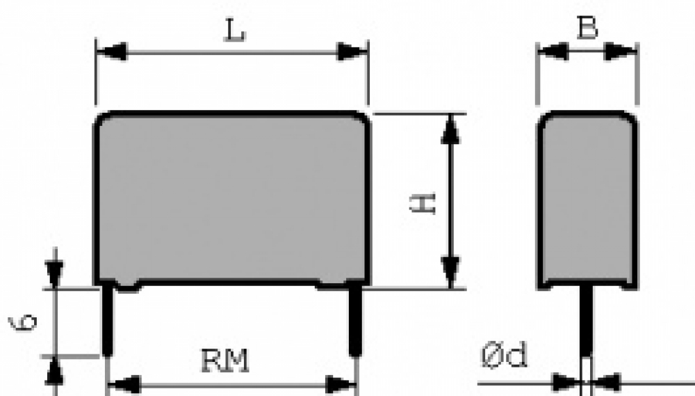 Конденсатор полифенилсульфитный SMR5 222K400J01L4 2.2nF 400VDC/200AC 10%  KEMET Evox Rifa