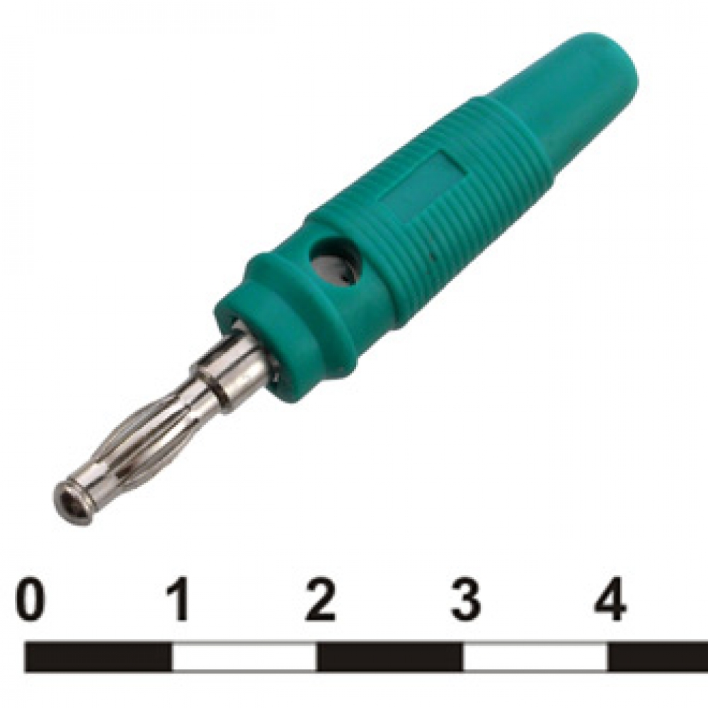 Лабораторный штекер питания (Banana plug) 10-0074 a AL 30VAC 60VDC 16A  green